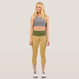 Obstkorbmuster-Kollektion - Banane Capri Leggings