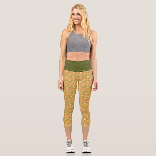 Obstkorbmuster-Kollektion - Banane Capri Leggings (Vorderseite)