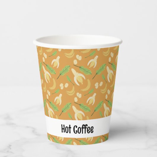 Obstkorbmuster-Kollektion - Banane Pappbecher (Vorderseite)