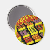 Obstladen- WPA-Plakat - Magnet (Vorderseite/Rückseite)