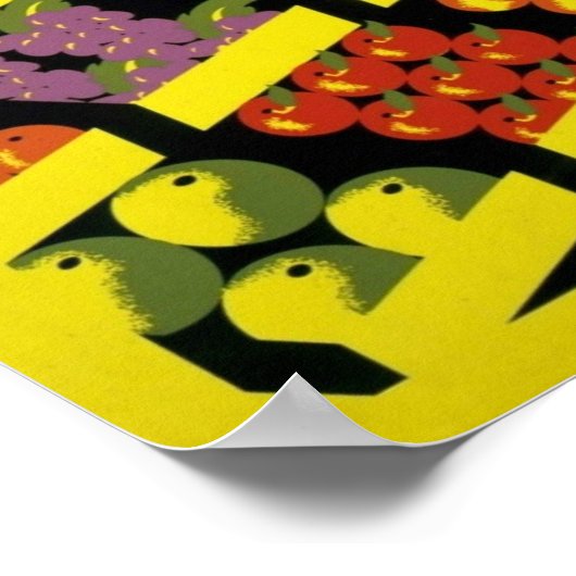 Obstladen- WPA-Plakat - Poster (Ecke)