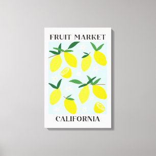 Obstmarkt California Gelbes Zitronenfutter Leinwanddruck