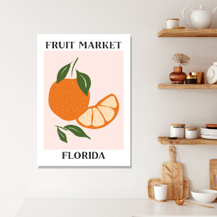 Obstmarkt Florida Orange Essen Leinwanddruck