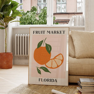 Obstmarkt Florida Orange Food Poster