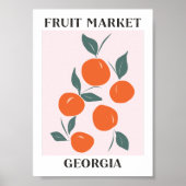 Obstmarkt Georgia Orange Peach Food Poster (Vorne)