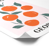 Obstmarkt Georgia Orange Peach Food Poster (Ecke)
