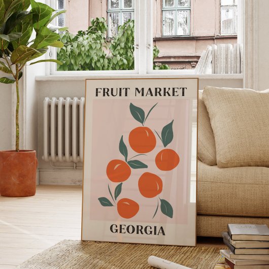 Obstmarkt Georgia Orange Peach Food Poster