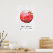 Obstmarkt Granatapfel Poster (Küche)