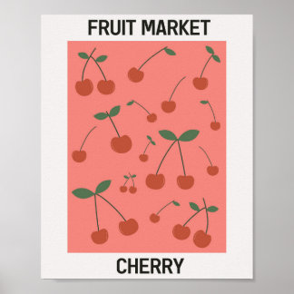 Obstmarkt Kirsche Vintage Poster