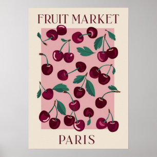 Obstmarkt Paris Ästhetischer Paris-Markt-Spruch Poster