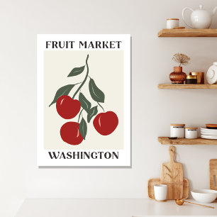 Obstmarkt Washington Rote Äpfel Lebensmittel Leinwanddruck
