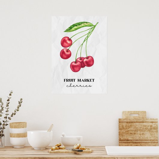 ObstmarktKirschen Poster (Küche)