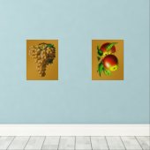 Obstmauer Art Trauben und Äpfel Bilderwand Sets (Holzboden)