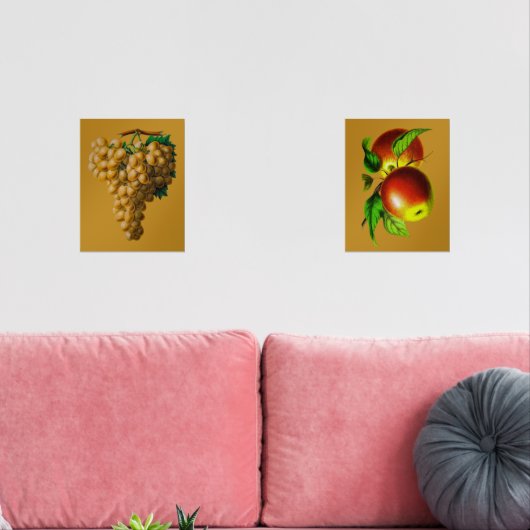Obstmauer Art Trauben und Äpfel Bilderwand Sets (Wohnzimmer)