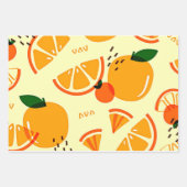 Obstmuster: Ananas, Orange und Zitrone Geschenkpapier Set (Vorderseite 2)