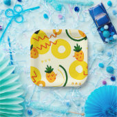 Obstmuster: Ananas, Orange und Zitrone Pappteller (Party)