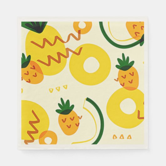 Obstmuster: Ananas, Orange und Zitrone Serviette (Vorderseite)