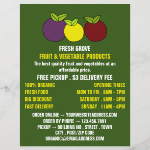 Obstplantagen, Werbung für Lebensmittelhändler Flyer