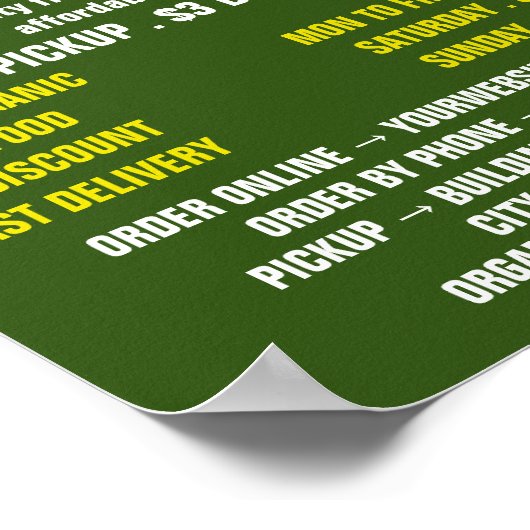 Obstplantagen, Werbung für Lebensmittelhändler Poster (Ecke)