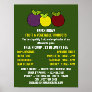 Obstplantagen, Werbung für Lebensmittelhändler Poster