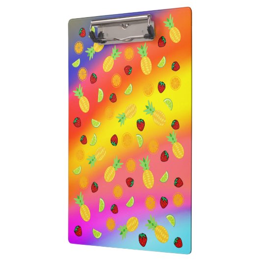 Obstregenbogen mit Orange Strawberry Limon Klemmbrett (Links)