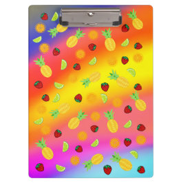 Obstregenbogen mit Orange Strawberry Limon Klemmbrett
