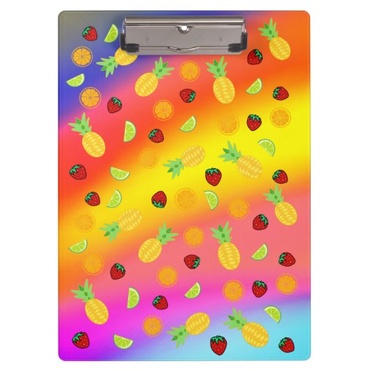 Obstregenbogen mit Orange Strawberry Limon Klemmbrett (Vorderseite)