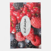 Obstrote schwarze Beeren mit anpassbarem Text Geschirrtuch (Vertikal)