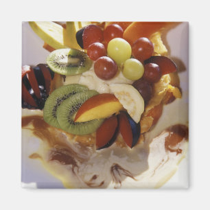 Obstsalat mit Eiscreme. Magnet