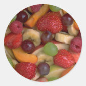 Obstsalat, nah runder aufkleber (Vorderseite)