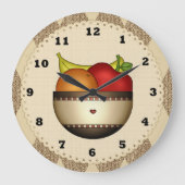 Obstschale 2 Küchenuhr Große Wanduhr (Vorderseite)
