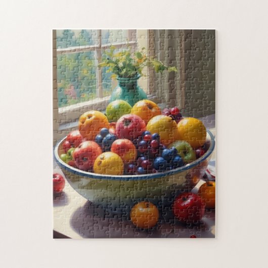 Obstschale auf einem Tafelölgemälde Puzzle (Vertikal)