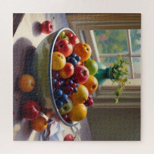 Obstschale auf einem Tafelölgemälde Puzzle (Horizontal)