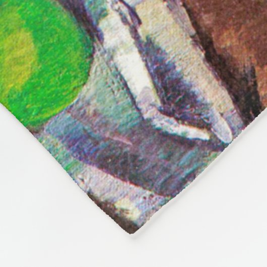 Obstschale, Glas und Äpfel, Cezanne Fleecedecke (Ecke)