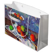 Obstschale, Glas und Äpfel, Cezanne Große Geschenktüte (Rückseite Schrägansicht)