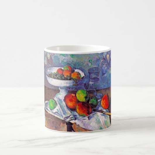Obstschale, Glas und Äpfel, Cezanne Kaffeetasse (Mittel)