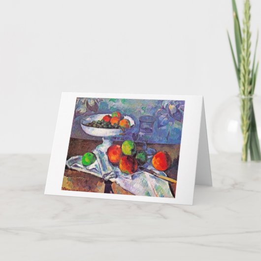Obstschale, Glas und Äpfel, Cezanne Karte (Vorderseite)