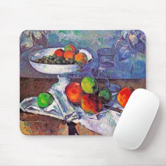Obstschale, Glas und Äpfel, Cezanne Mousepad (Mit Mouse)
