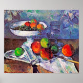 Obstschale, Glas und Äpfel, Cezanne Poster (Vorne)