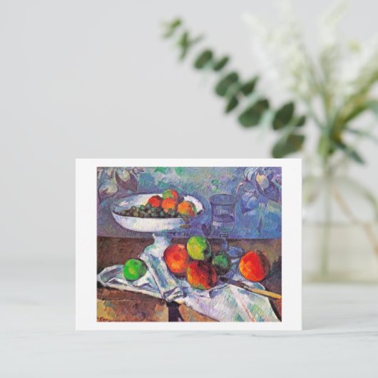 Obstschale, Glas und Äpfel, Cezanne Postkarte (Stehend Vorderseite)