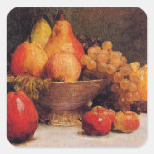 Obstschale Quadratischer Aufkleber (Vorderseite)