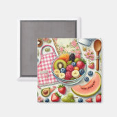 Obstschale umgeben von Küchenelementen Magnet (Vorderseite/Rückseite)