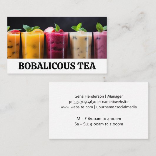 Obstsmoothies Visitenkarte (Vorne/Hinten)