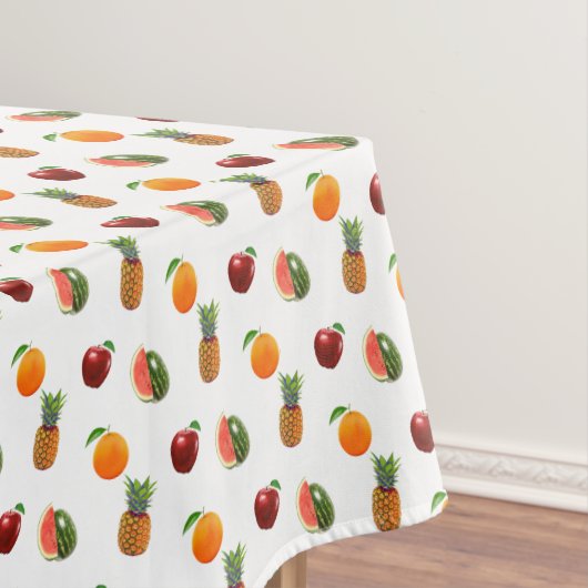 Obstsorten auf Weiß Tischdecke (Beispiel)