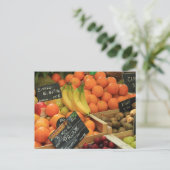 Obststand auf dem Markt der Herkunft Postkarte (Stehend Vorderseite)