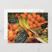 Obststand auf dem Markt der Herkunft Postkarte (Vorne/Hinten)