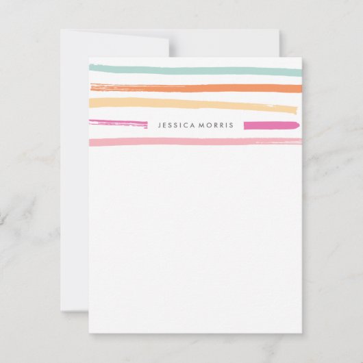 Obststreifen - Geschirr - Mandarine Mitteilungskarte (Vorderseite)