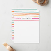 Obststreifen - Geschirr - Mandarine Mitteilungskarte (Vorderseite/Rückseite Beispiel)