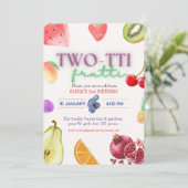 Obstthema 2. Geburtstagseinladung Einladung (Stehend Vorderseite)