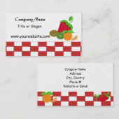 Obstthemas mit Rot-Weiß-Karos Visitenkarte (Vorne/Hinten)